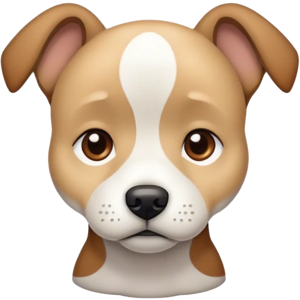 Sad brown and white short haired dog emoji