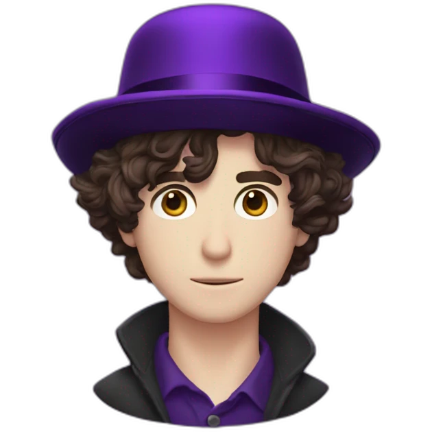 Timothée Chalamet purple bowler hat emoji