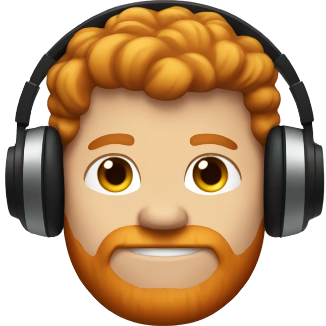 A vary fat ginger haired  guy with black headphones emoji