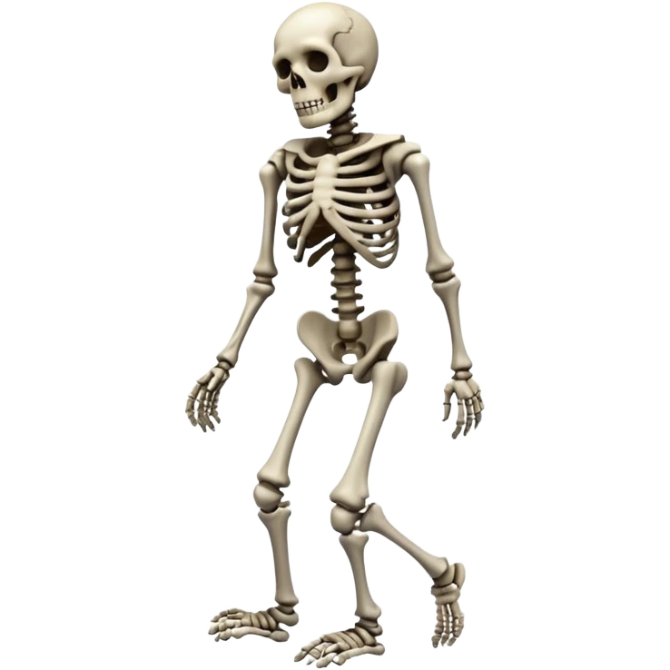 Skeleton walking like a zombie emoji