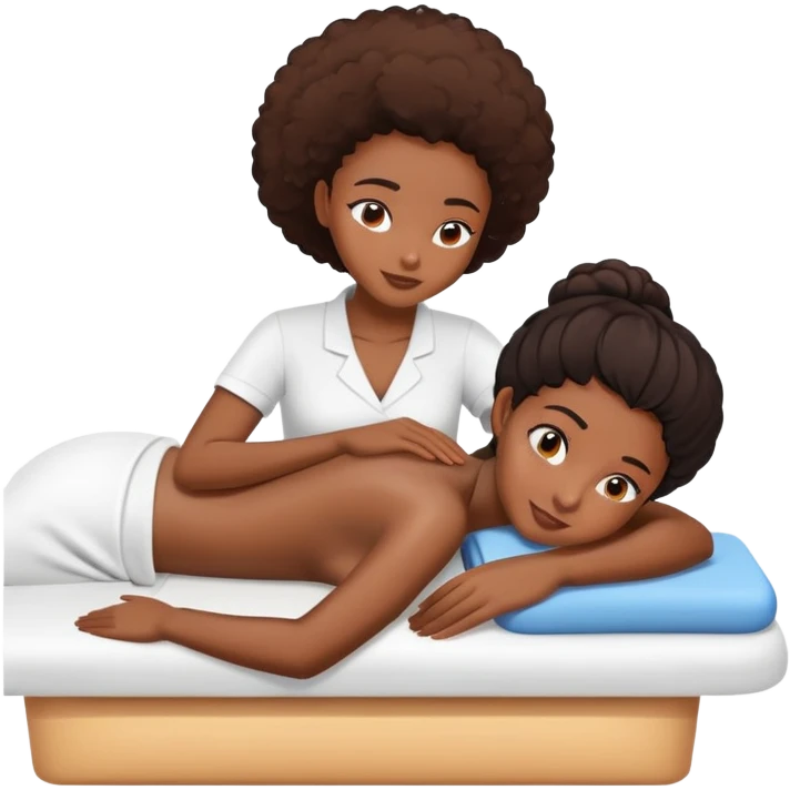 Black girl getting a massage emoji