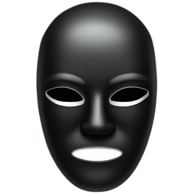 shiny black mask emoji