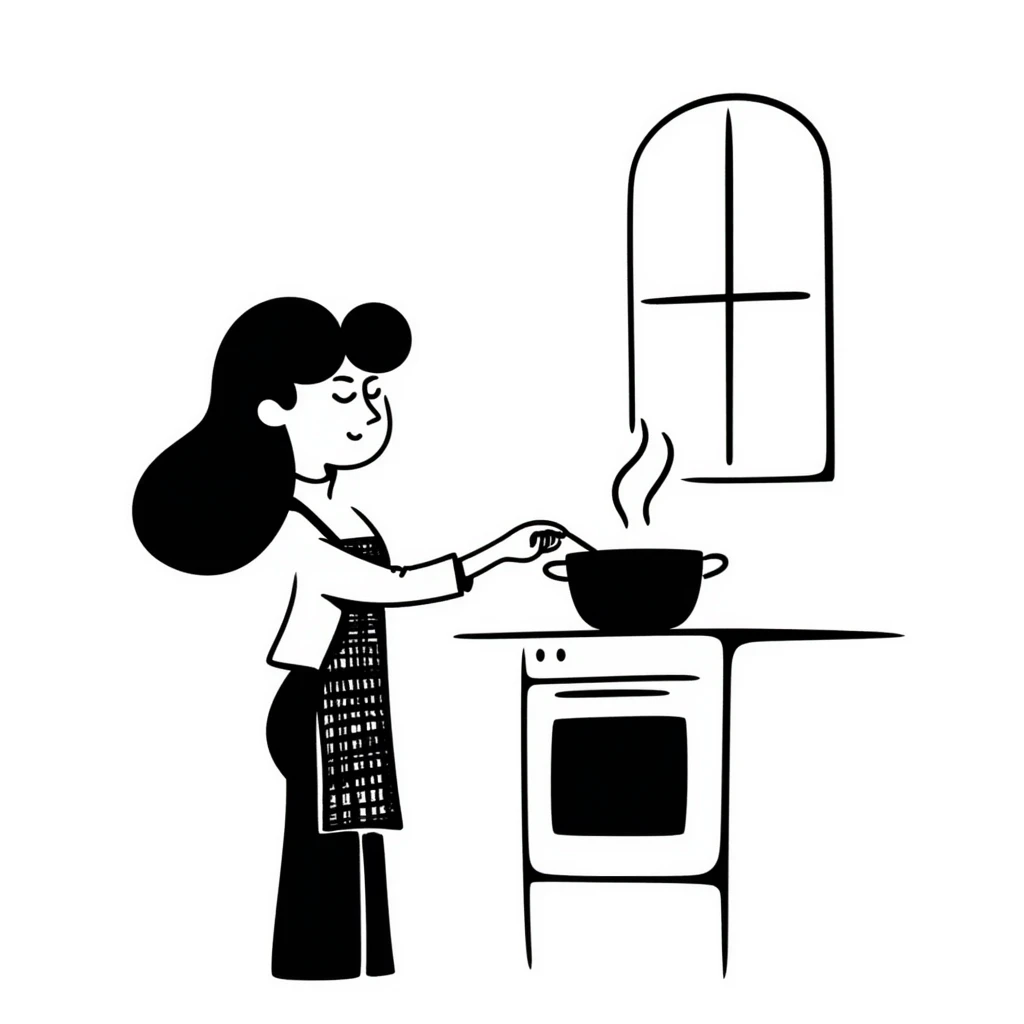 woman preparing food in kitchen emoji
