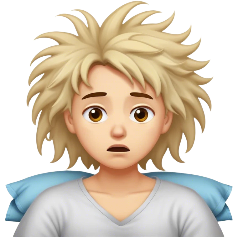 Cinematic Funny Aurora Portrait Emoji, Looking confused as she wakes up, hair a complete mess, blinking sleepily, the struggle of waking up beautifully captured in a hilarious yet endearing moment! emoji