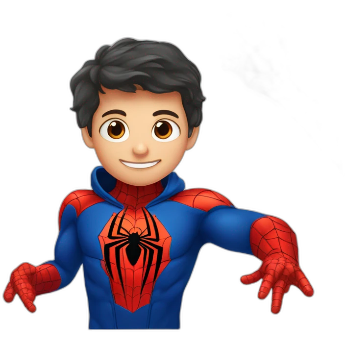 Spiderman niño lanzando la telaraña con el nombre Santiago emoji