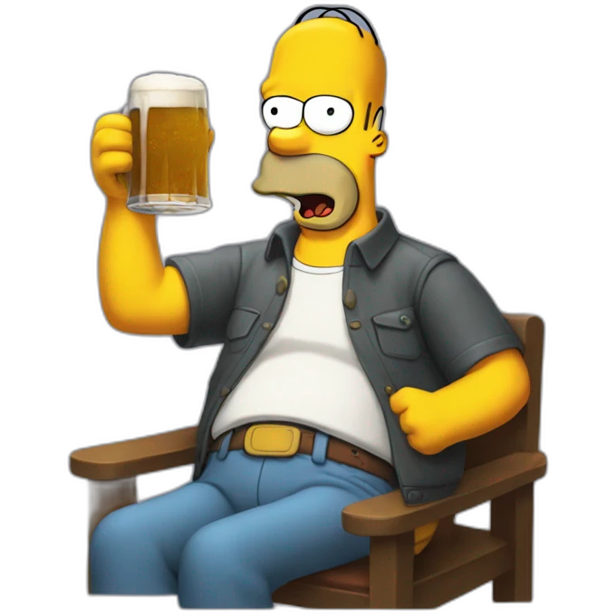 Homer Simpson drinking beer emoji