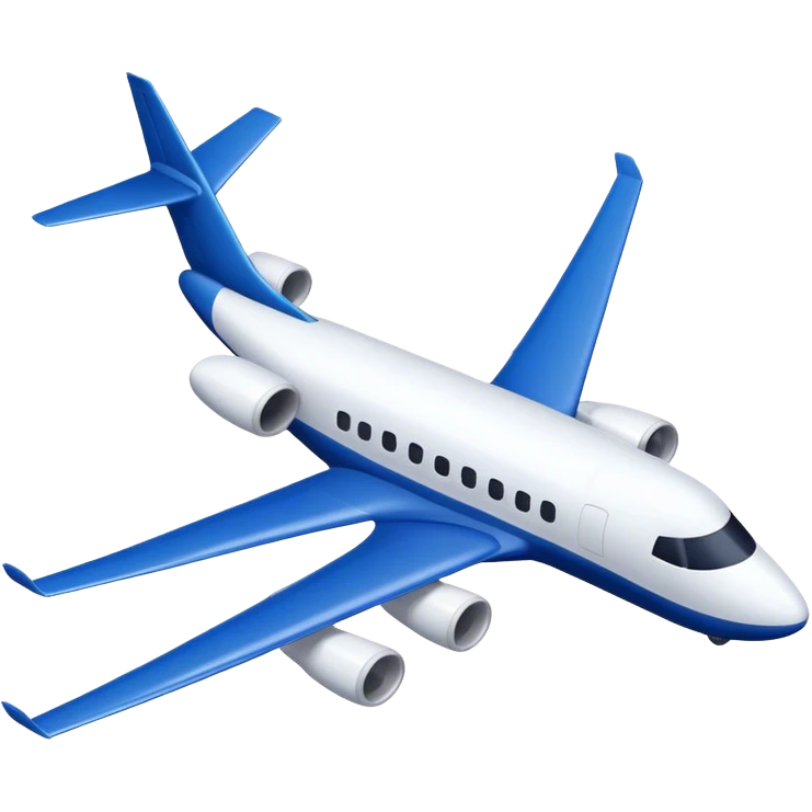 white and dark blue plane emoji
