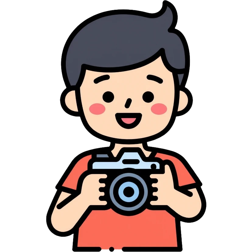 child taking a photo emoji