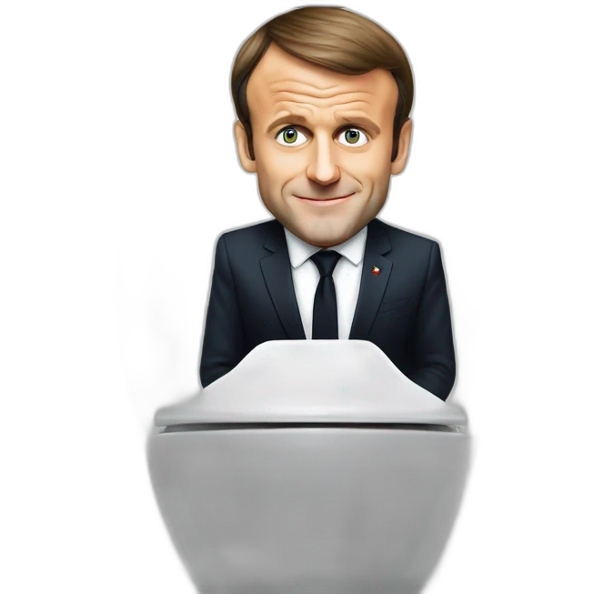 Emmanuel Macron on toilets emoji