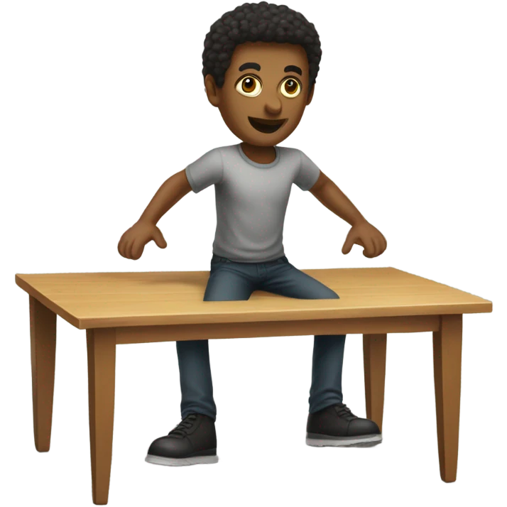 Table with human legs emoji