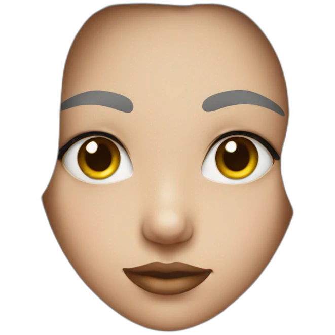 Girl with bright eyebrows emoji