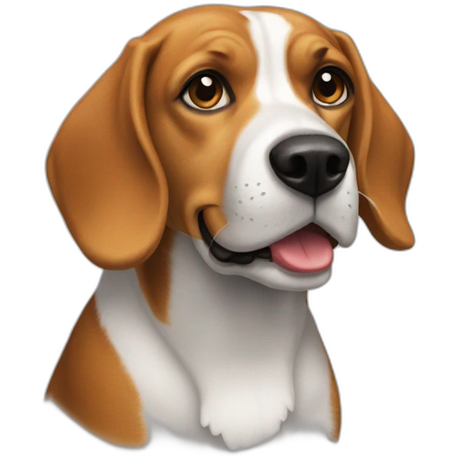 beagle with undershot emoji
