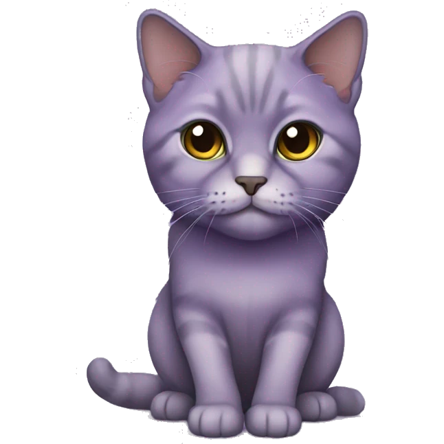 Scottish cat of purple color lop-eared emoji