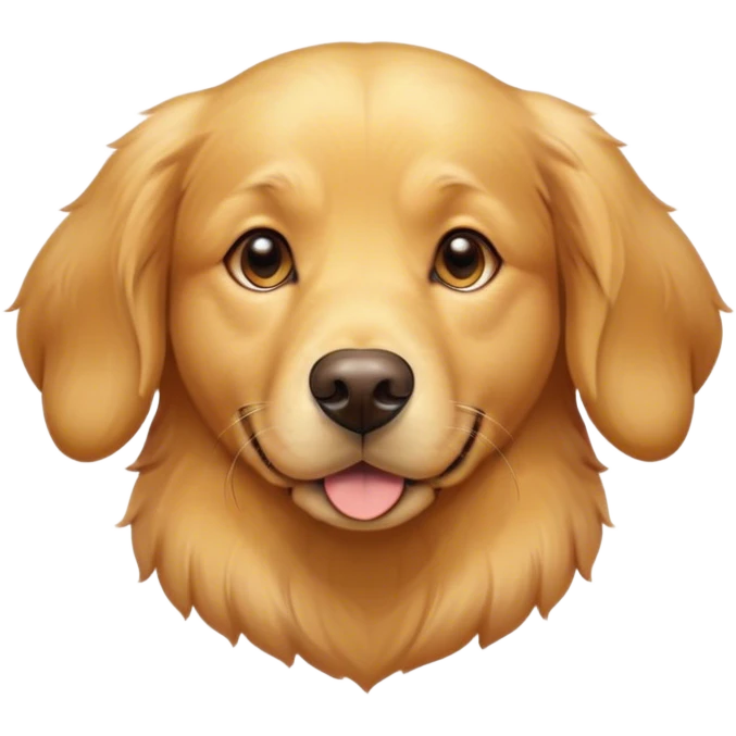 Cinematic Noble Golden Retriever Portrait Emoji, Poised and regal, with a strong, athletic build and a glossy, well-groomed golden coat, deep-set soulful brown eyes, Simplified yet sharp and sophisticated features, highly detailed, glowing with a soft, dignified glow, high shine, intelligent and friendly, stylized with an air of warmth, focused and attentive, soft glowing outline, capturing the essence of a watchful and confident companion, so majestic it feels as though it could bound out of the screen with effortless authority! emoji