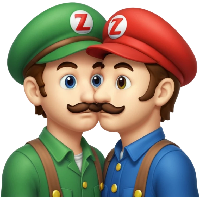 mario and luigi kissing emoji
