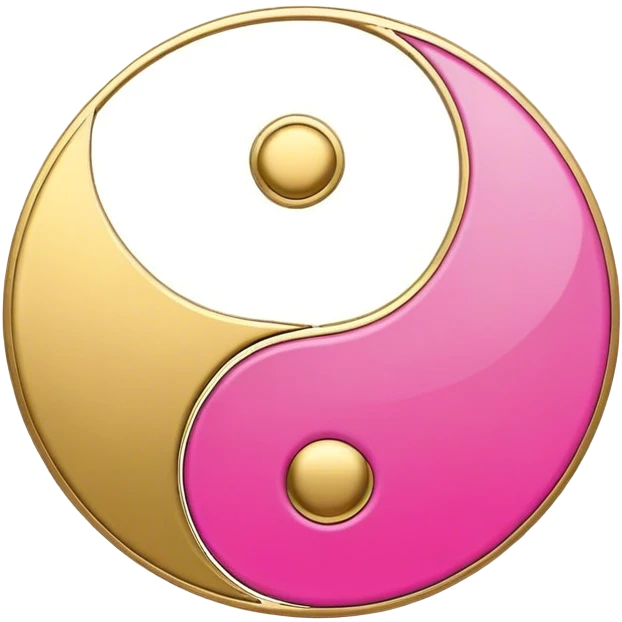 Yin Yang gold and pink emoji
