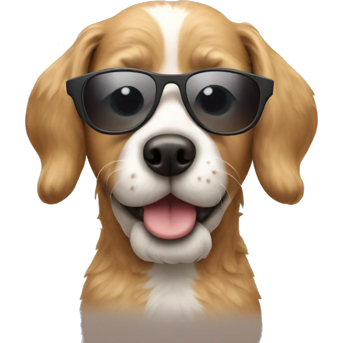 Doodle dog wearing sunglasses emoji