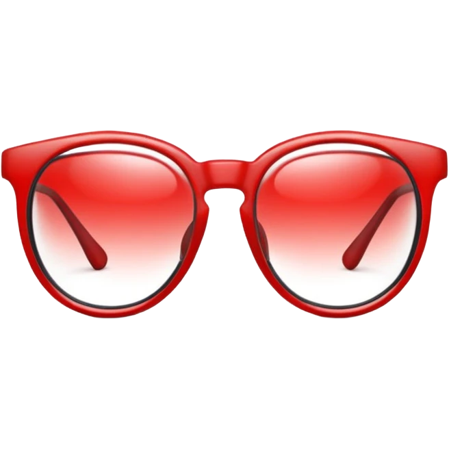 Red Glasses with subtle shine and curved frame edges. emoji