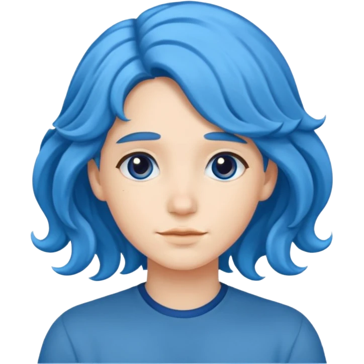 Wavy Blue Hair emoji