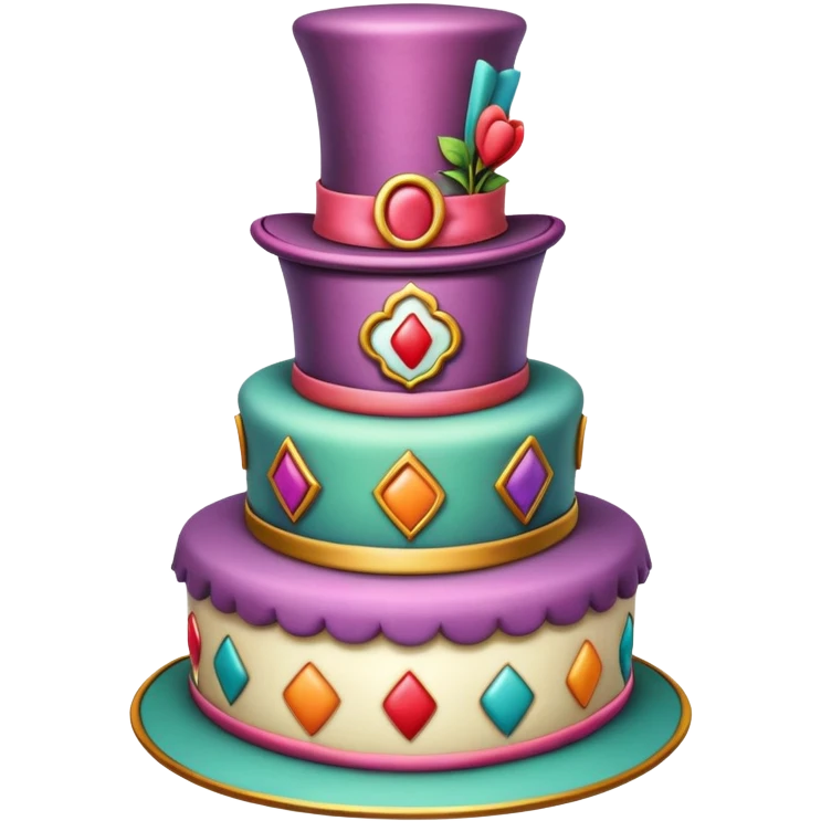 Mad hatter’s unbirthday cake emoji