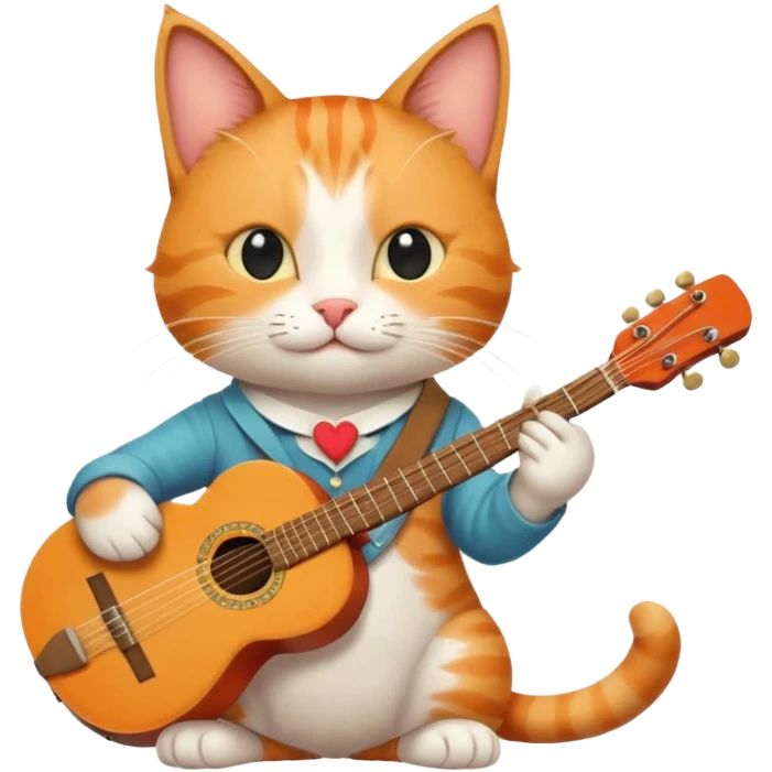 one happy cat dressed as a musician in love with another happy cat dressed as an artist emoji