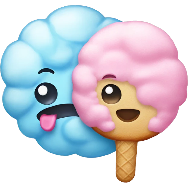 cotton candy and cookie emoji