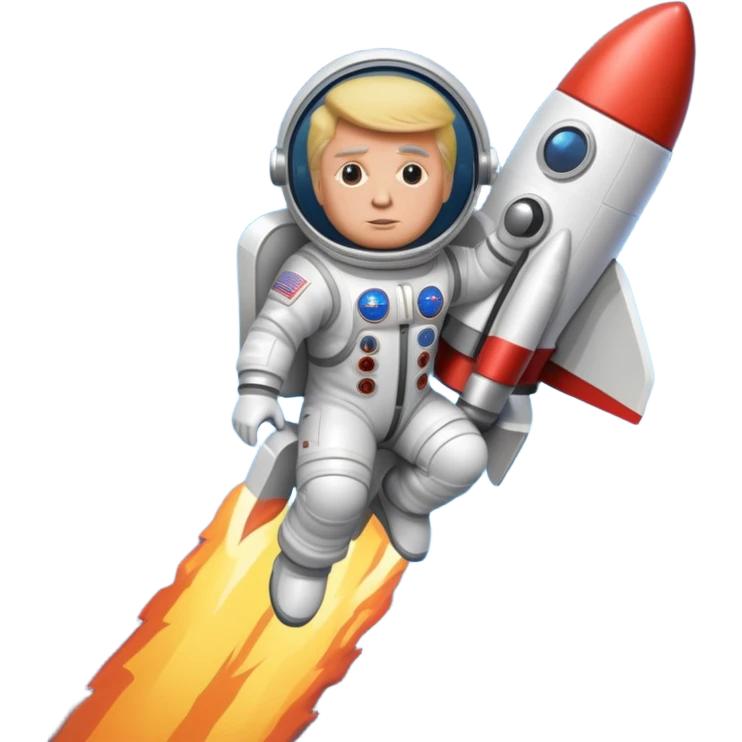 trump on rocket  emoji