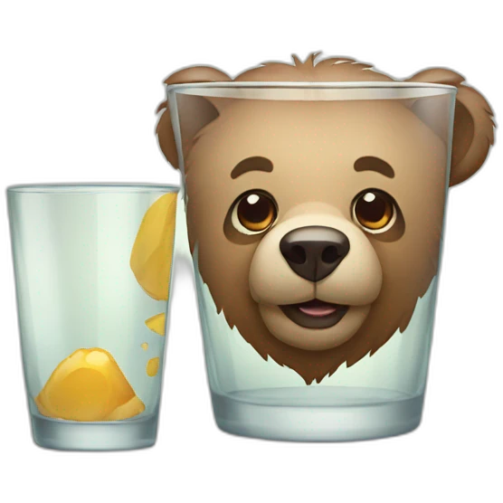 Bear with glass  emoji