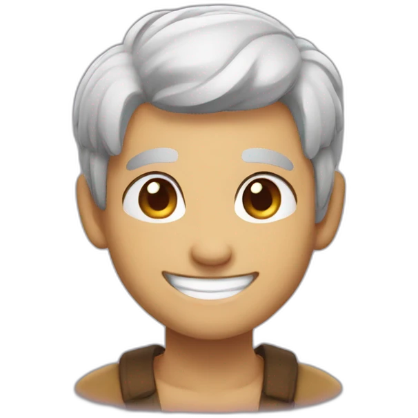 Smiling moyai emoji