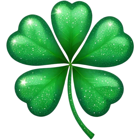 Four leaf clover with glitter emoji