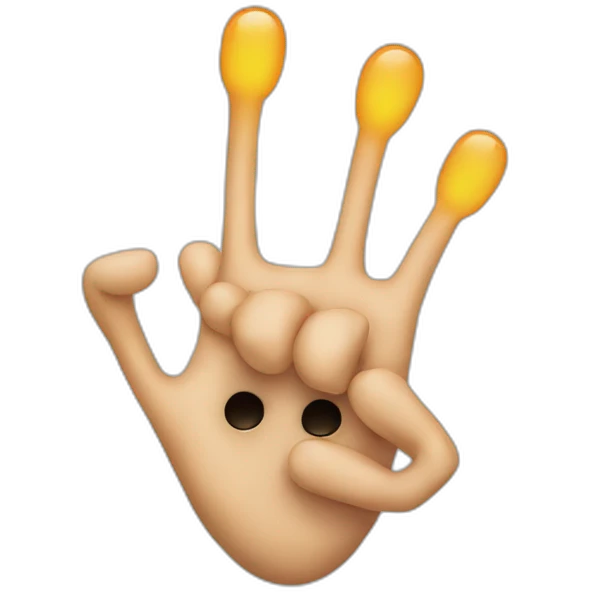 three fingers alien emoji