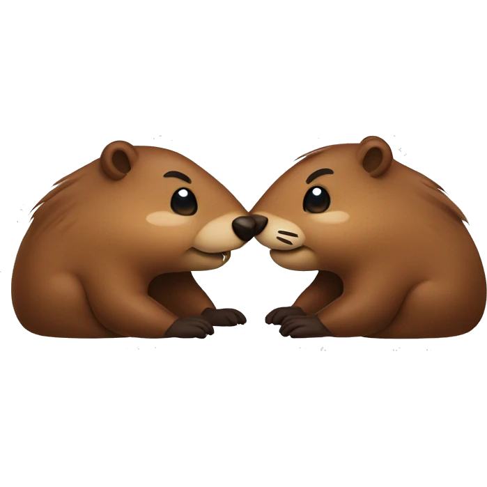Two Beavers  in love emoji