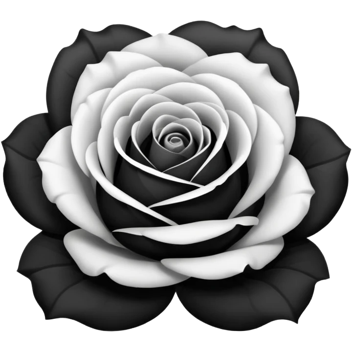 Black and white rose combine emoji