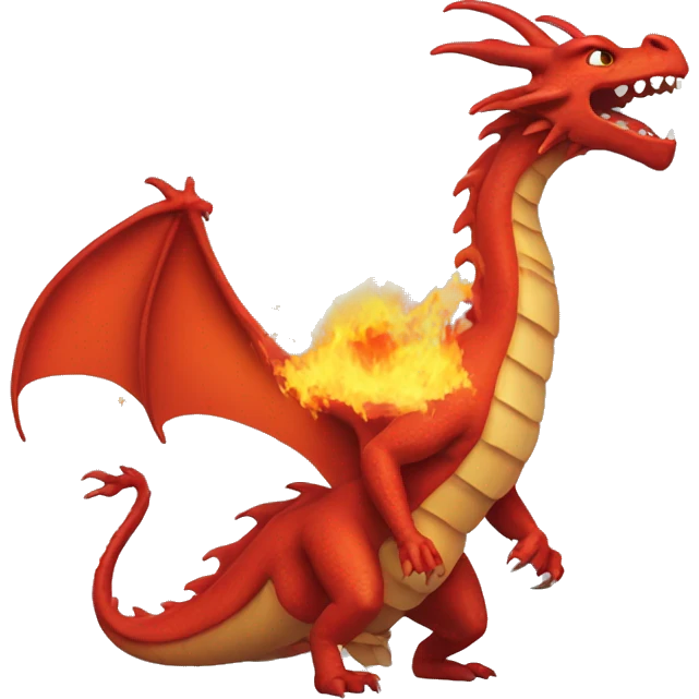 Dragon splitting fire emoji