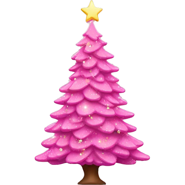 Pink Christmas tree emoji