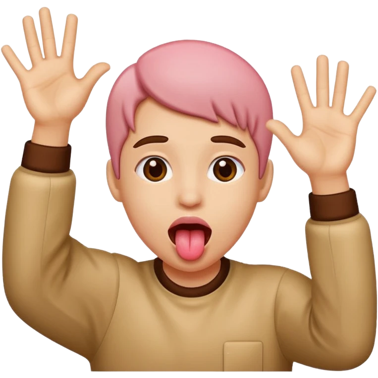tounge out with hands  emoji