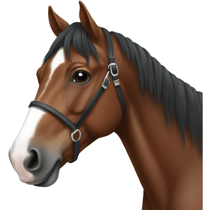 bay horse with white nose portrai emoji