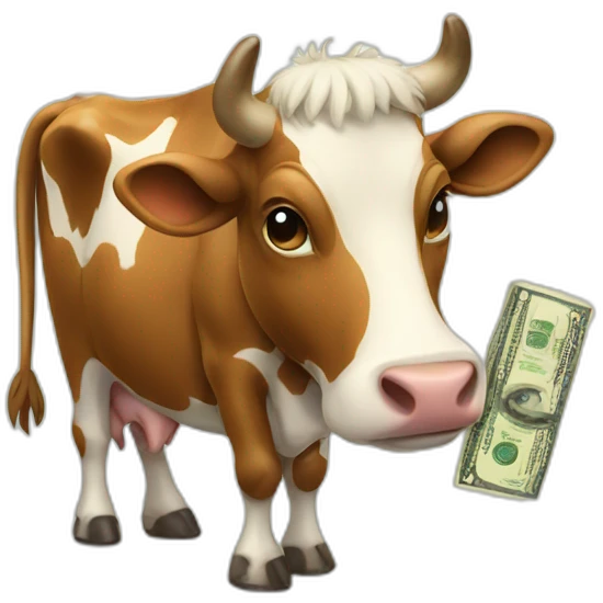 cow whit money emoji