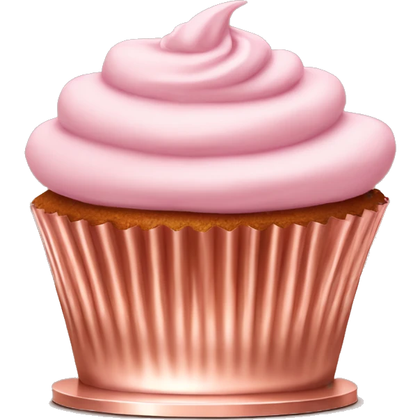 Realistic isolated empty rose gold cupcake stand. emoji