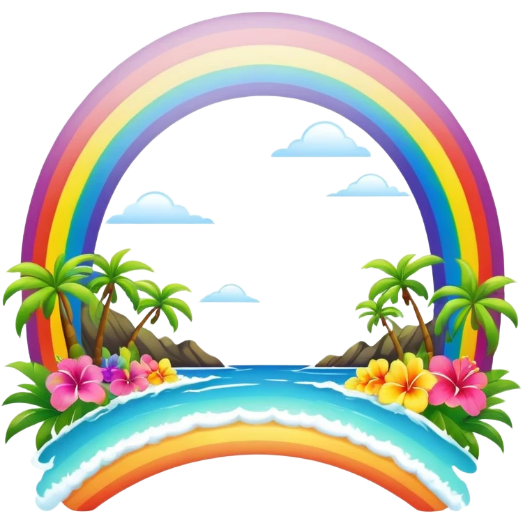 Hawaiian rainbow scenery emoji