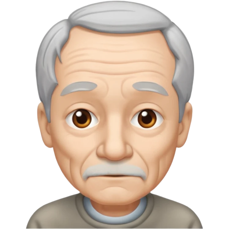 old man white neutral face emoji