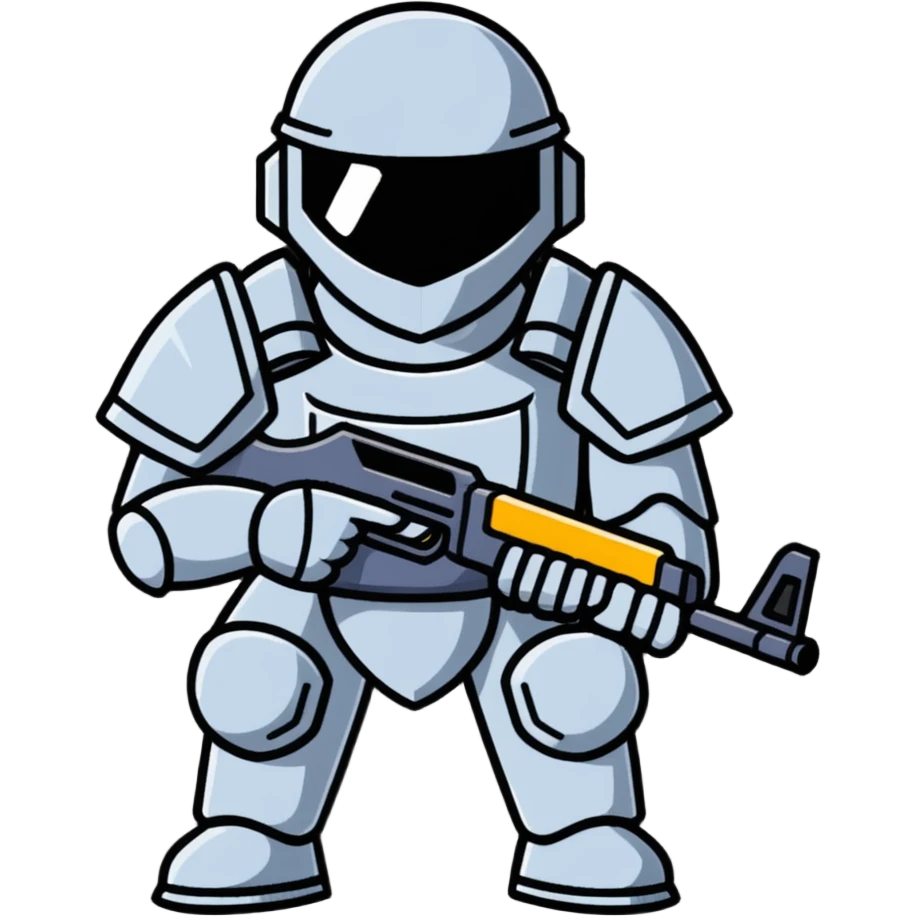 anime PUBG soldier with gun and armor emoji