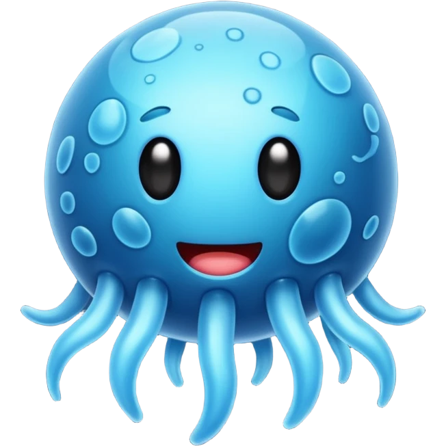 cartoon blue bacterium with flagella emoji