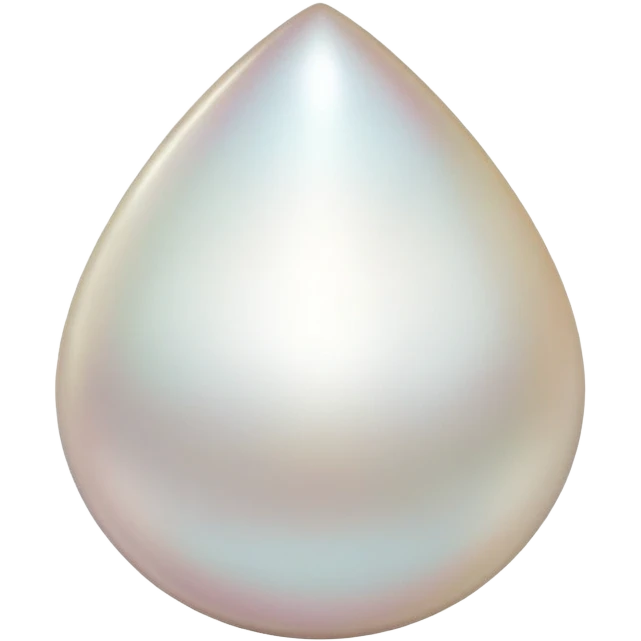 White pearl gemstone with pearlescent shine and luster emoji