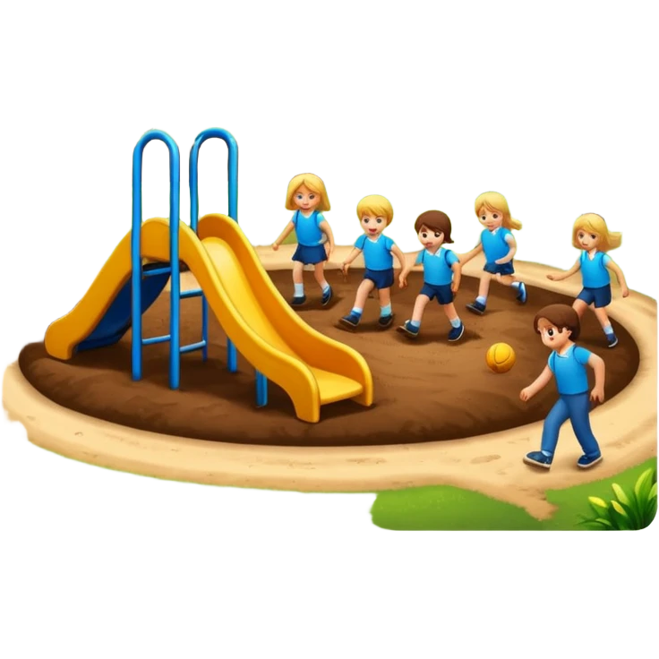 school playground with a dirt field emoji
