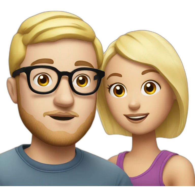 Mac Miller With a blond girl with glasses emoji