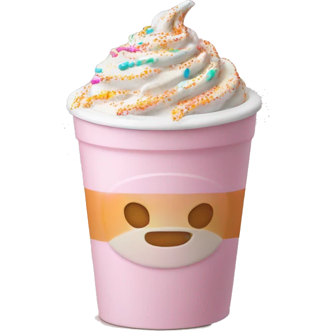 Light pink pumpkin latte with Multicolored Sprinkling emoji