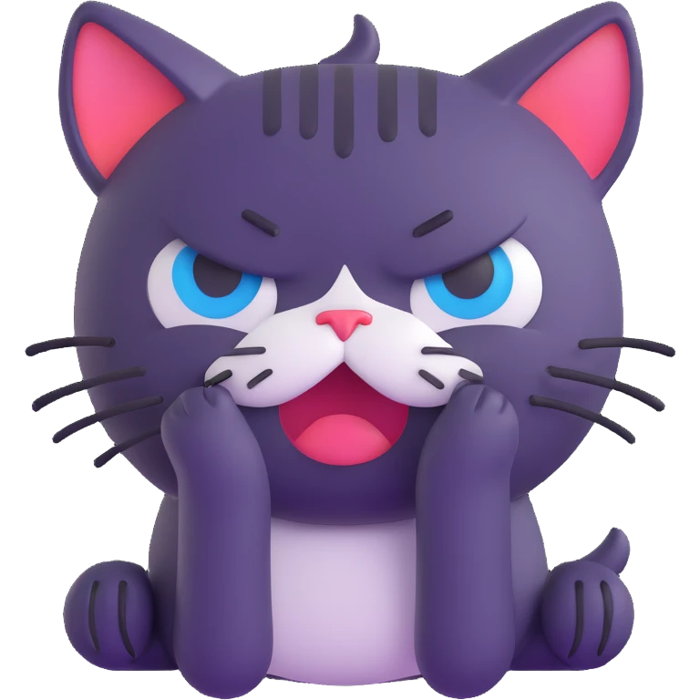 Make the sad cat emoji crying with big 3D tears, in the microsoft style 3d fluent emoji style, no background. emoji