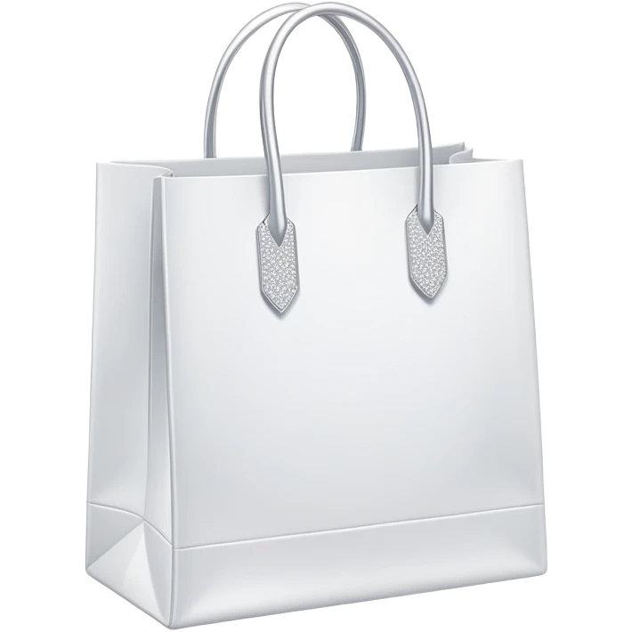 Elegant shopping bag with subtle sparkle accents, clean outline, modern style for fashion purchases tracker emoji