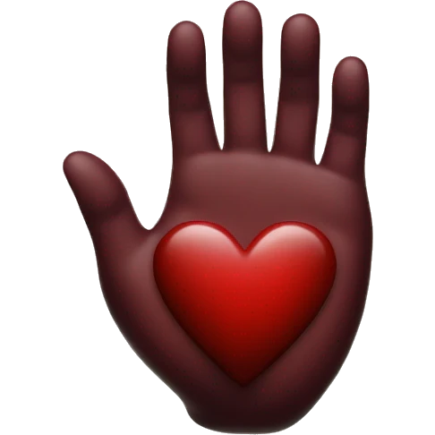Dark red heart wlth hand emoji